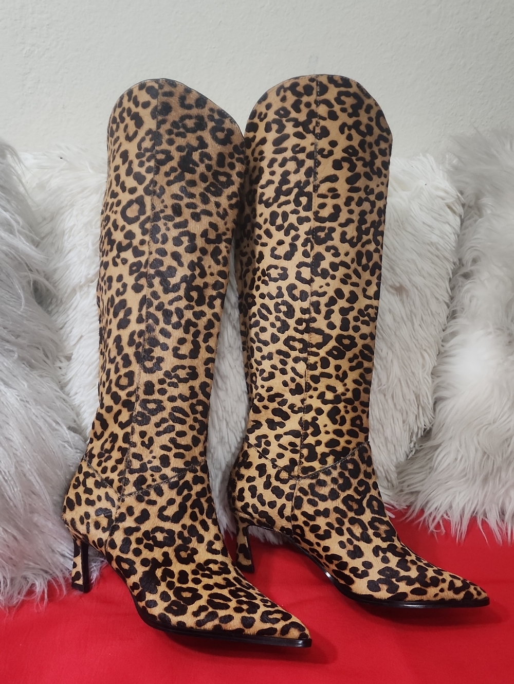 Steve Madden Leyna Leopard-Print Over-the-Knee Boots - Tan/Black